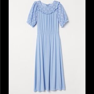 NWT H&M blue maxi dress with lace